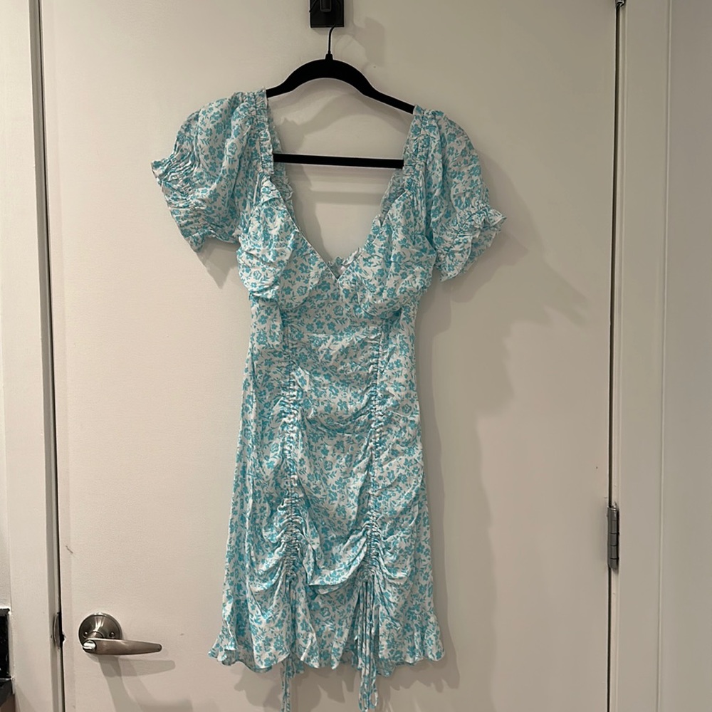 Blue and white floral dress!